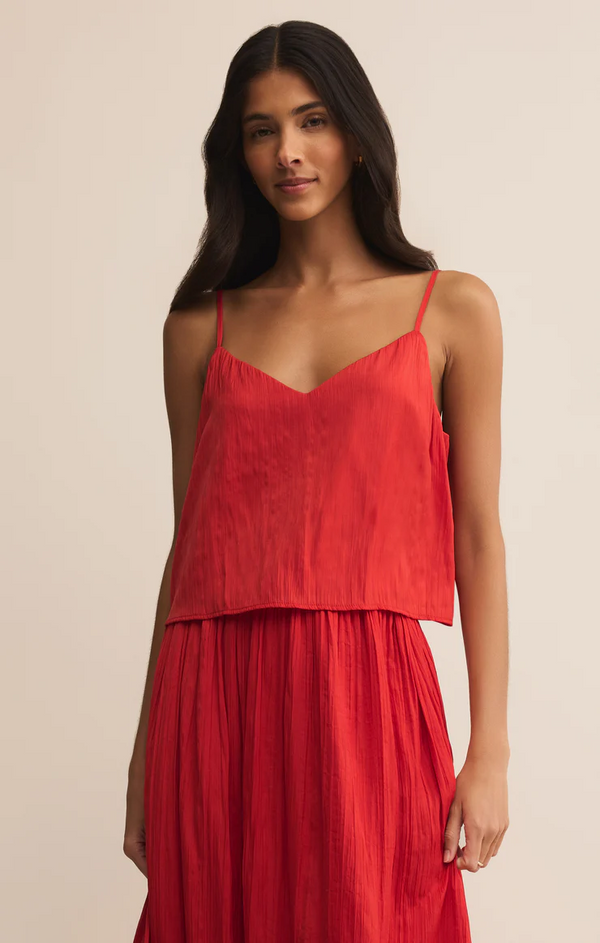 FIORE CRINKLE SATIN TOP