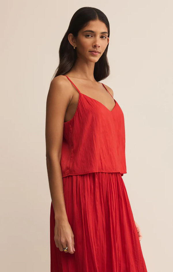 FIORE CRINKLE SATIN TOP