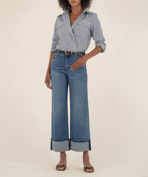 MEG HIGH RISE FAB AB WIDE LEG ROLL UP