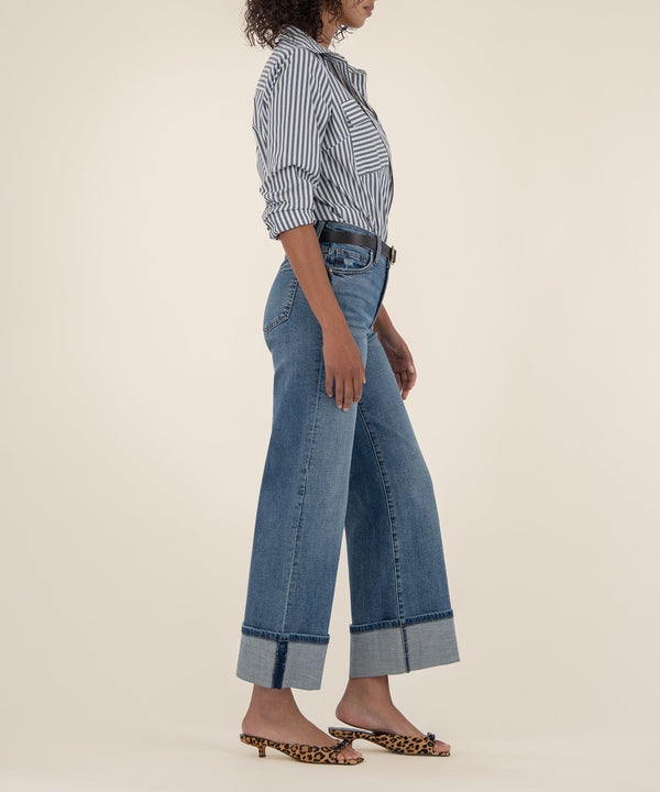 MEG HIGH RISE FAB AB WIDE LEG ROLL UP