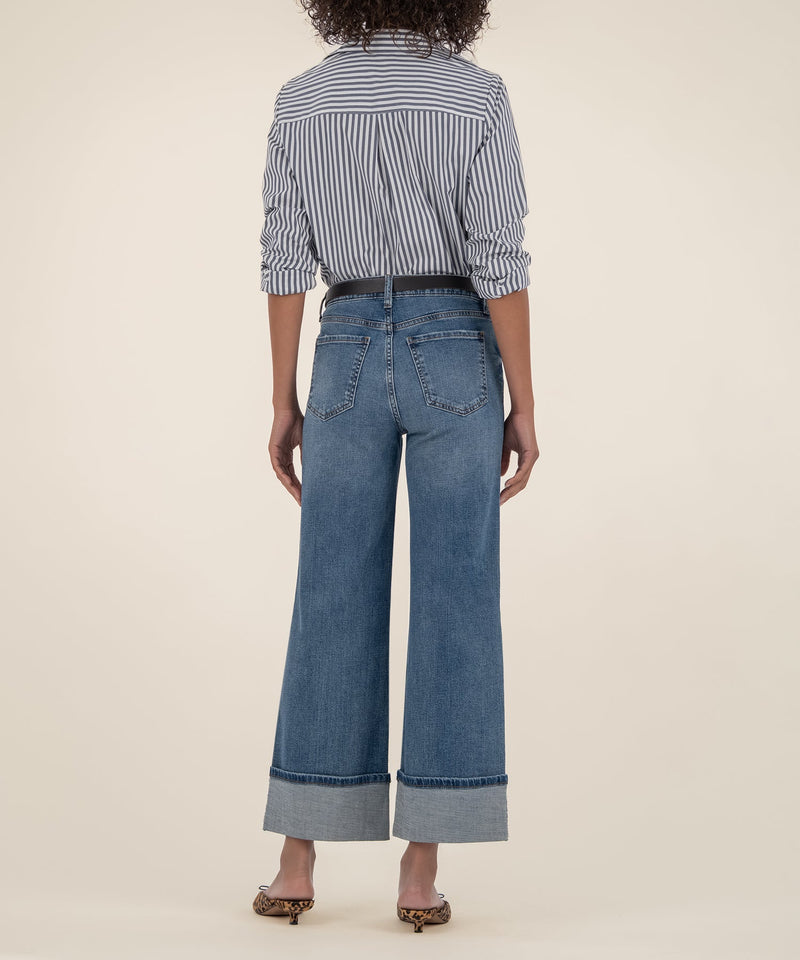 MEG HIGH RISE FAB AB WIDE LEG ROLL UP