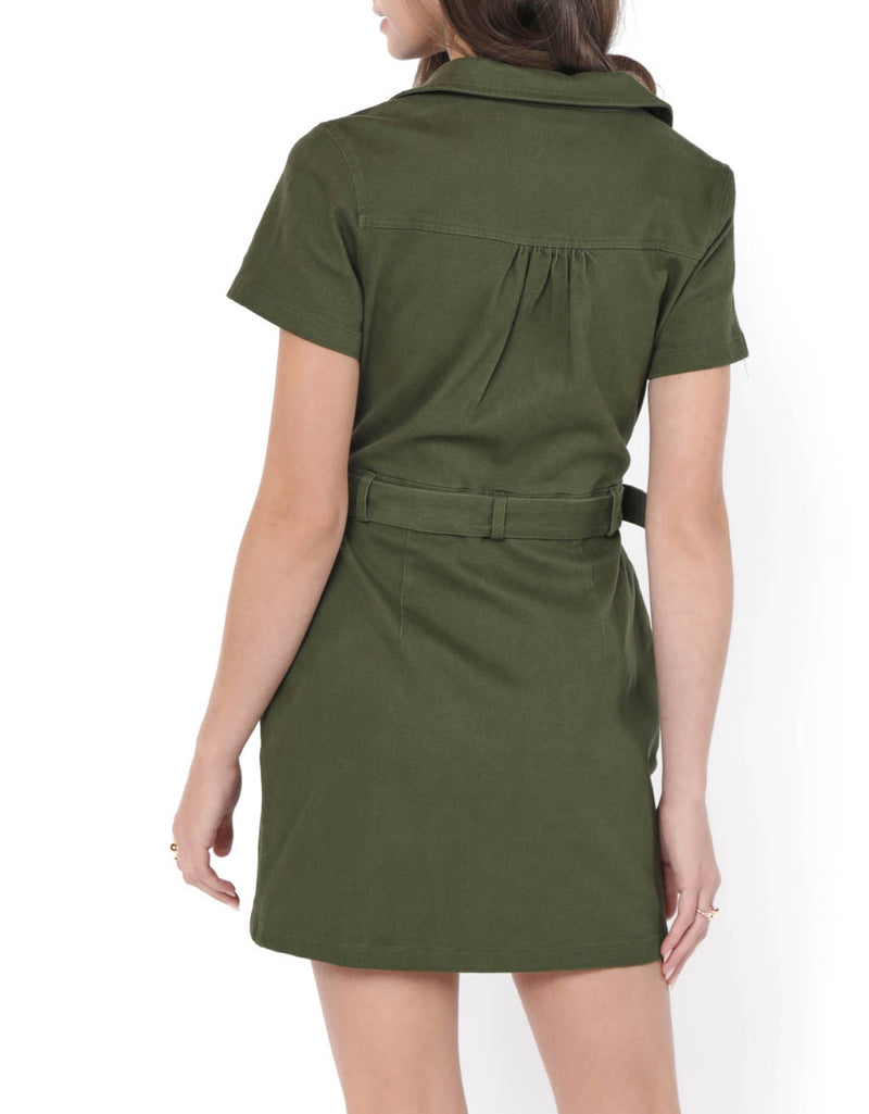 CLEAR EYE ZIP UP MINI DRESS