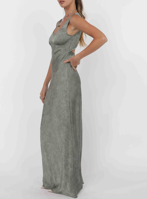 FOREVER YOURS CRINKLED SATIN DRESS