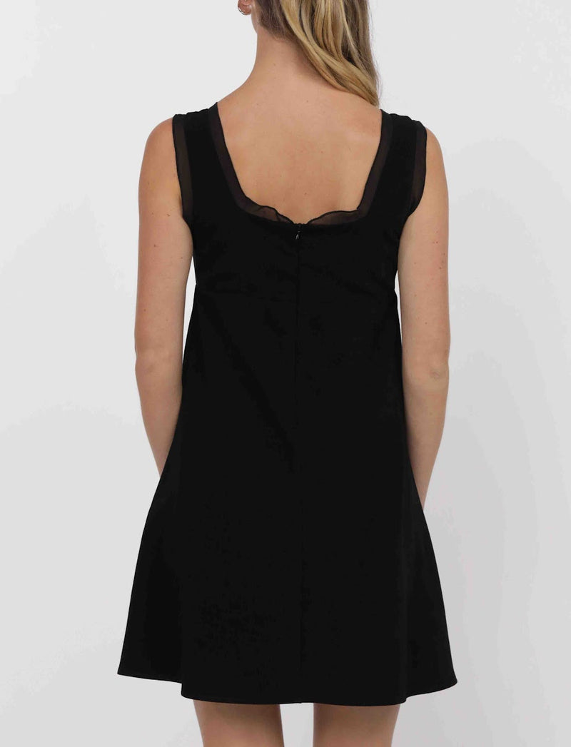 MY HEART CREPE RUFFLE CHIFFON MINI DRESS