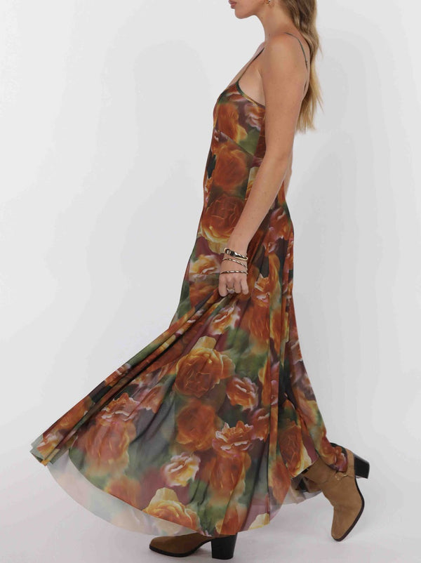 HEART BEATS GODET DETAIL MAXI DRESS