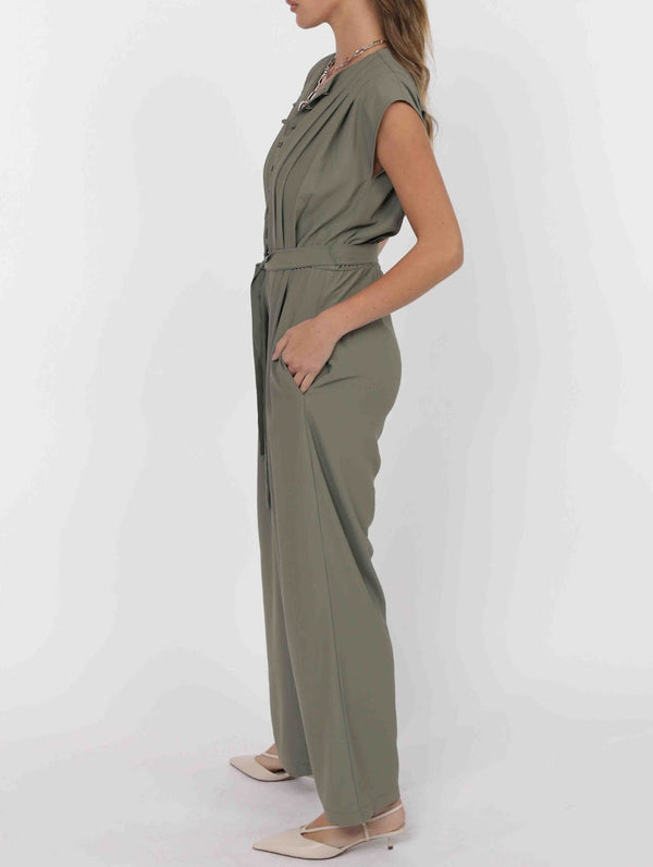 FOR YOU CREPE PLEAT BODICE JUMPSUIT