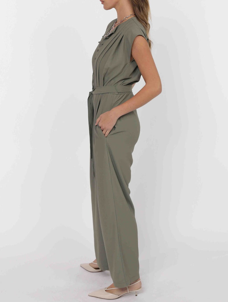 FOR YOU CREPE PLEAT BODICE JUMPSUIT