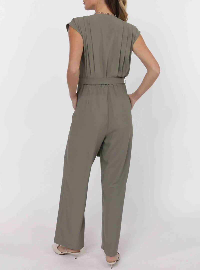 FOR YOU CREPE PLEAT BODICE JUMPSUIT