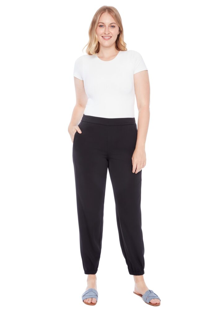 ROXETTE SOLID VEGAN SILK JOGGER PANT