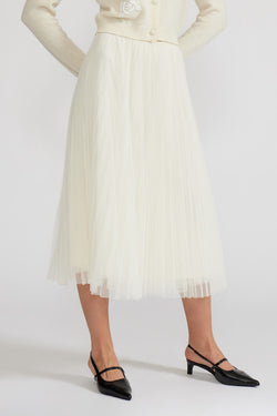 SHARLENE PLEATED TULLE SKIRT