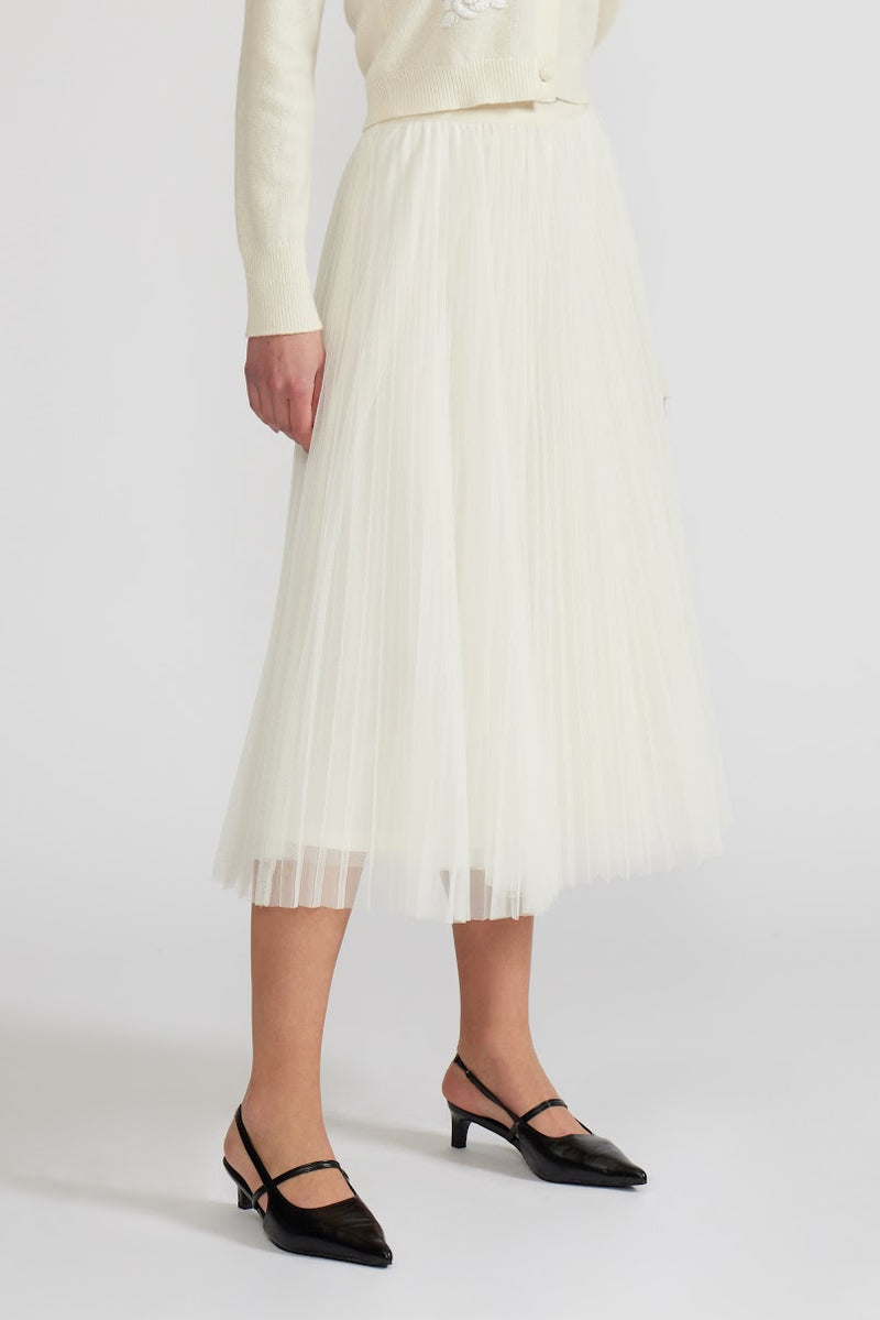 SHARLENE PLEATED TULLE SKIRT