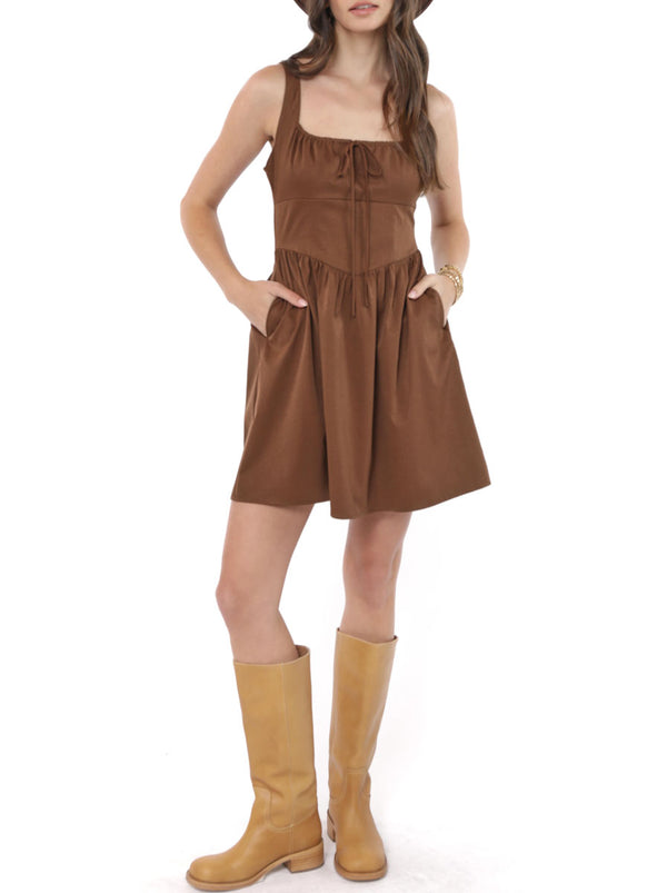 BROOKLYN MILKMAID SLV/LESS MINI DRESS