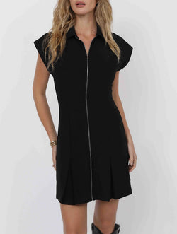 MOST WANTED ZIP FRONT MINI DRESS