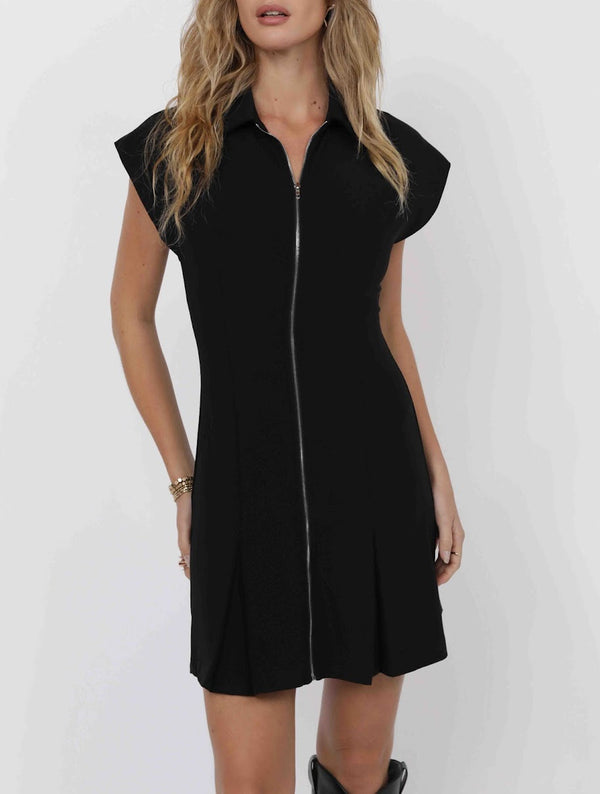 MOST WANTED ZIP FRONT MINI DRESS