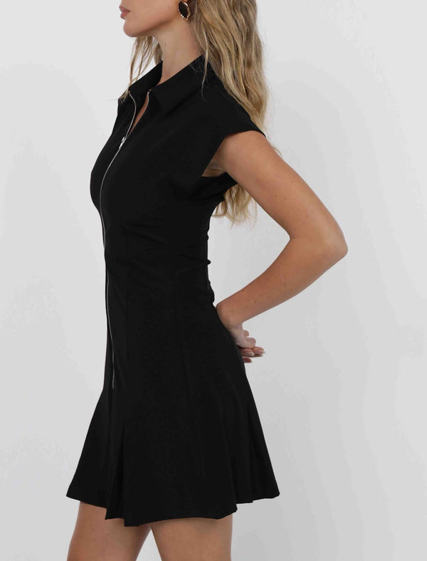 MOST WANTED ZIP FRONT MINI DRESS