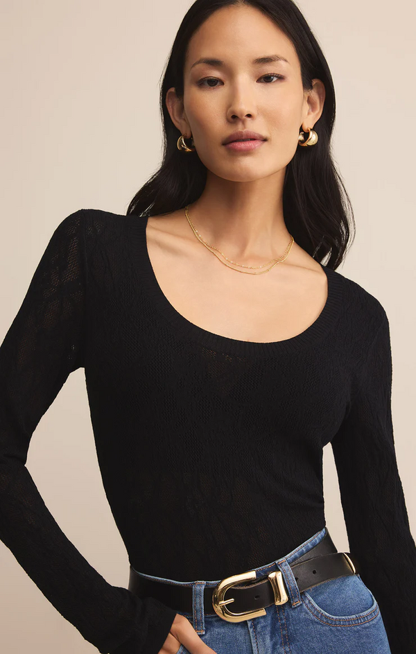 TIBI SCOOP MESH TOP