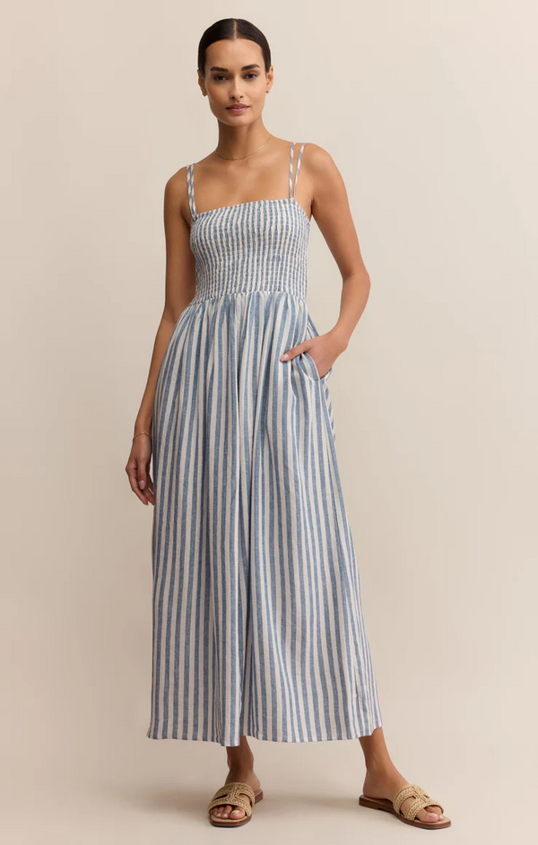 NADINE STRIPED MIDI DRESS