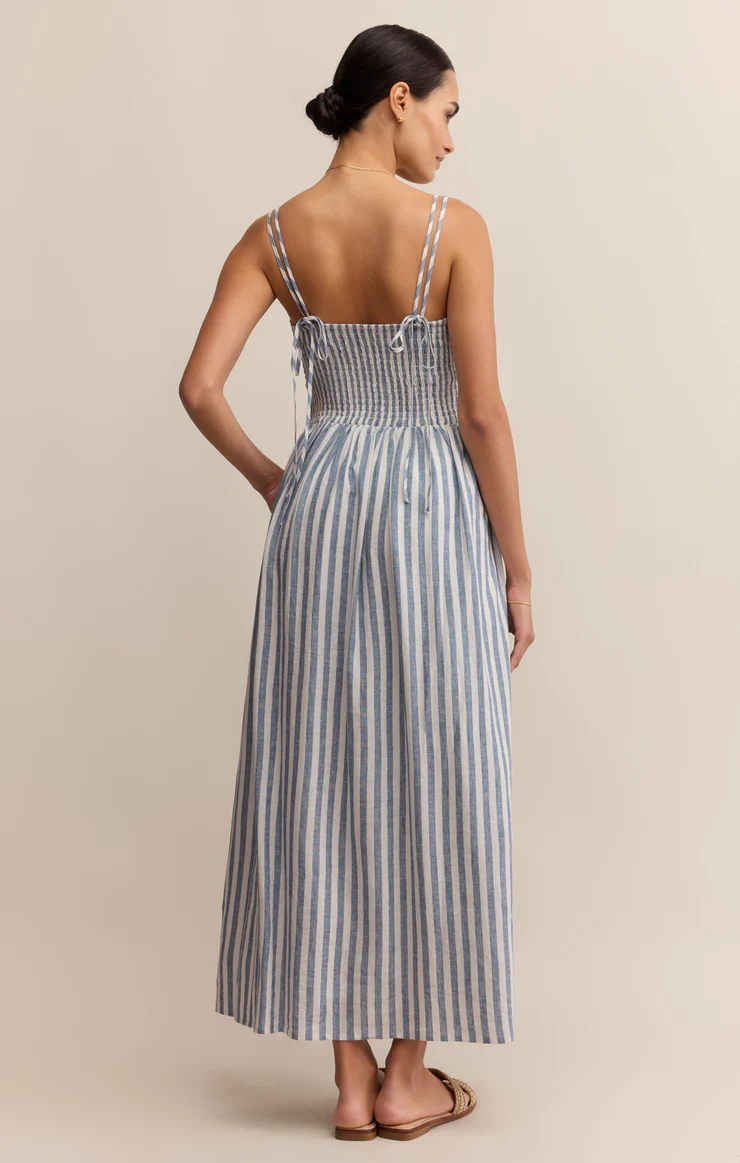 NADINE STRIPED MIDI DRESS