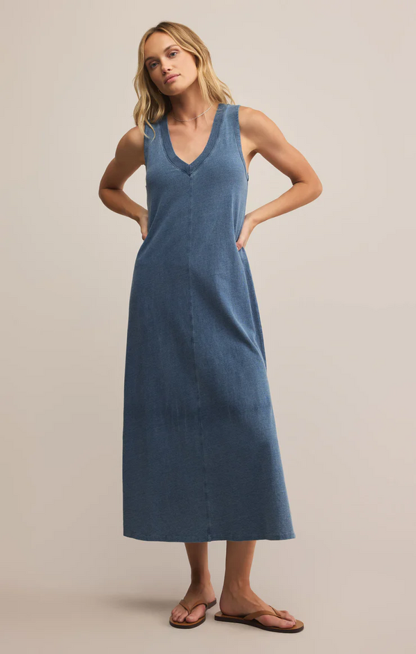 PALISADES JERSEY DENIM DRESS
