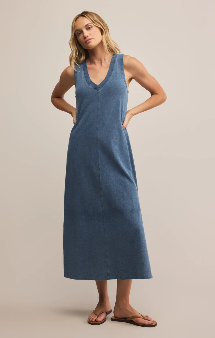 PALISADES JERSEY DENIM DRESS