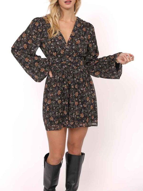 TIMELESS FLOWY ELASTIC WASIT ROMPER