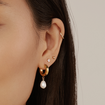 PEARL HOOP - GOLD