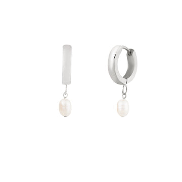 PEARL HOOP - SILVER