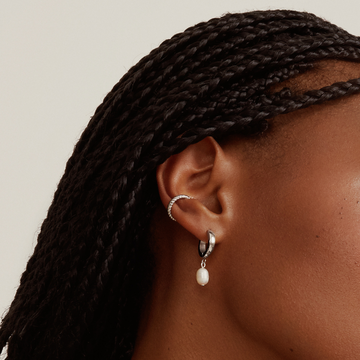 PEARL HOOP - SILVER