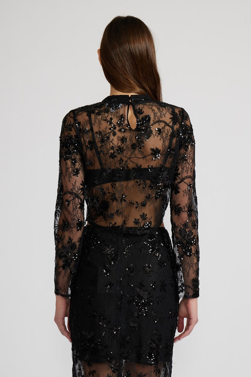 EMMY LACE SEQUINED TOP