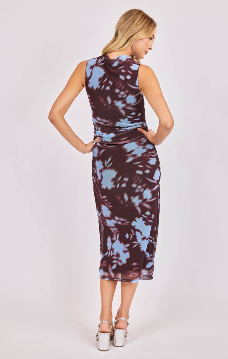 URBAN SIREN RUCHED MIDI DRESS