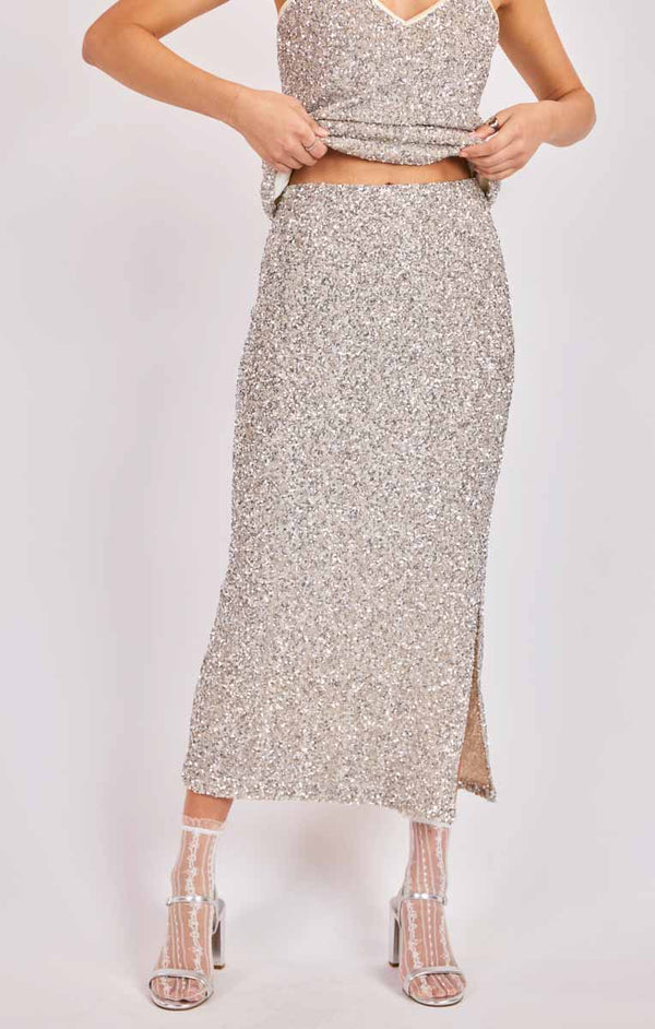 LUSTER SEQUIN MAXI SKIRT