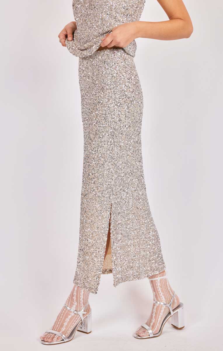 LUSTER SEQUIN MAXI SKIRT