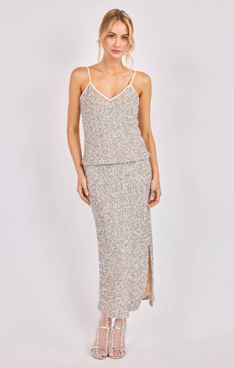 LUSTER SEQUIN MAXI SKIRT