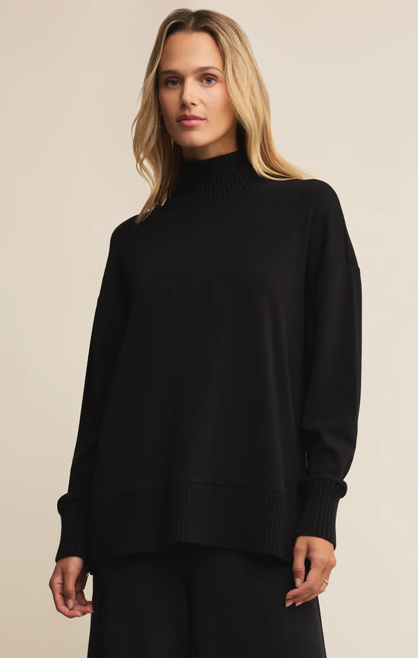 SABLE LUXE MOCK NECK TOP