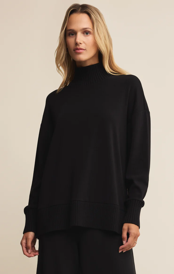 SABLE LUXE MOCK NECK TOP