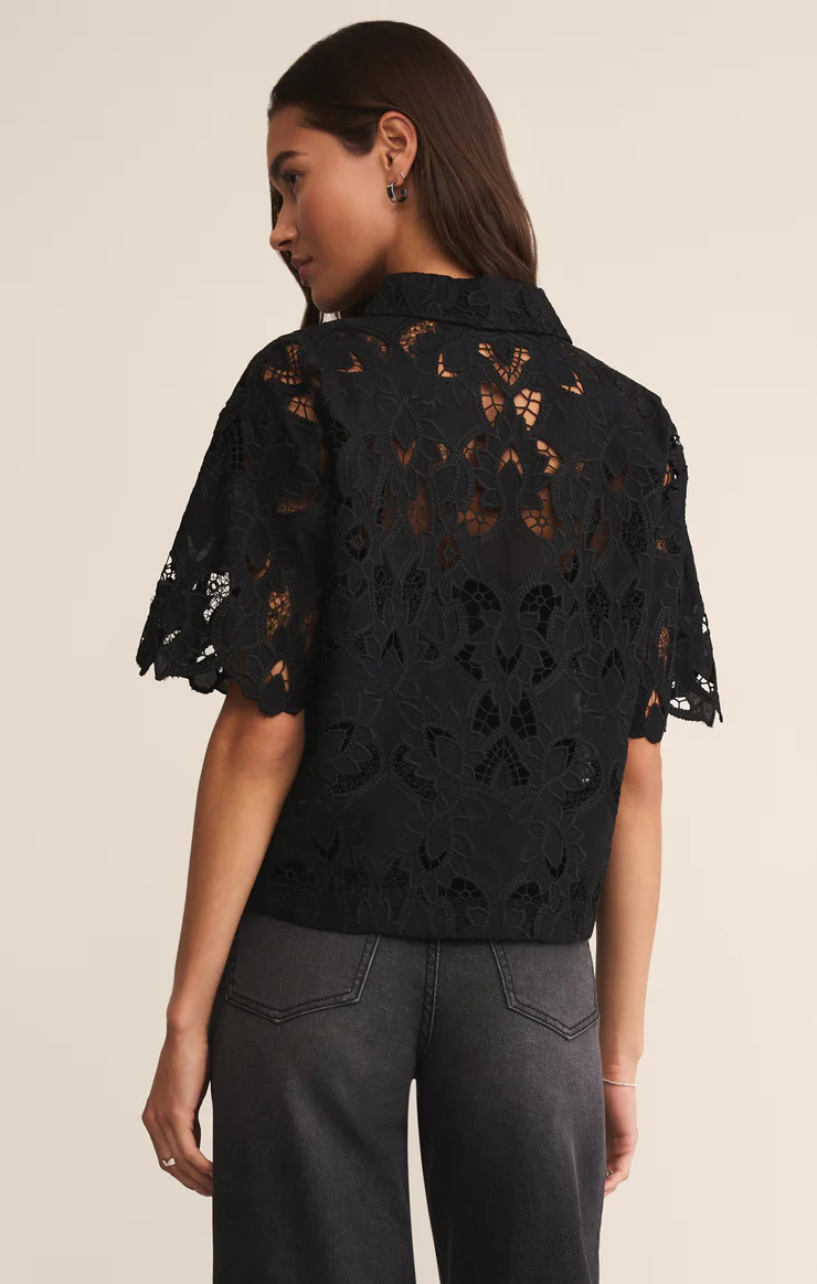 MIDNIGHT EMBROIDERED TOP