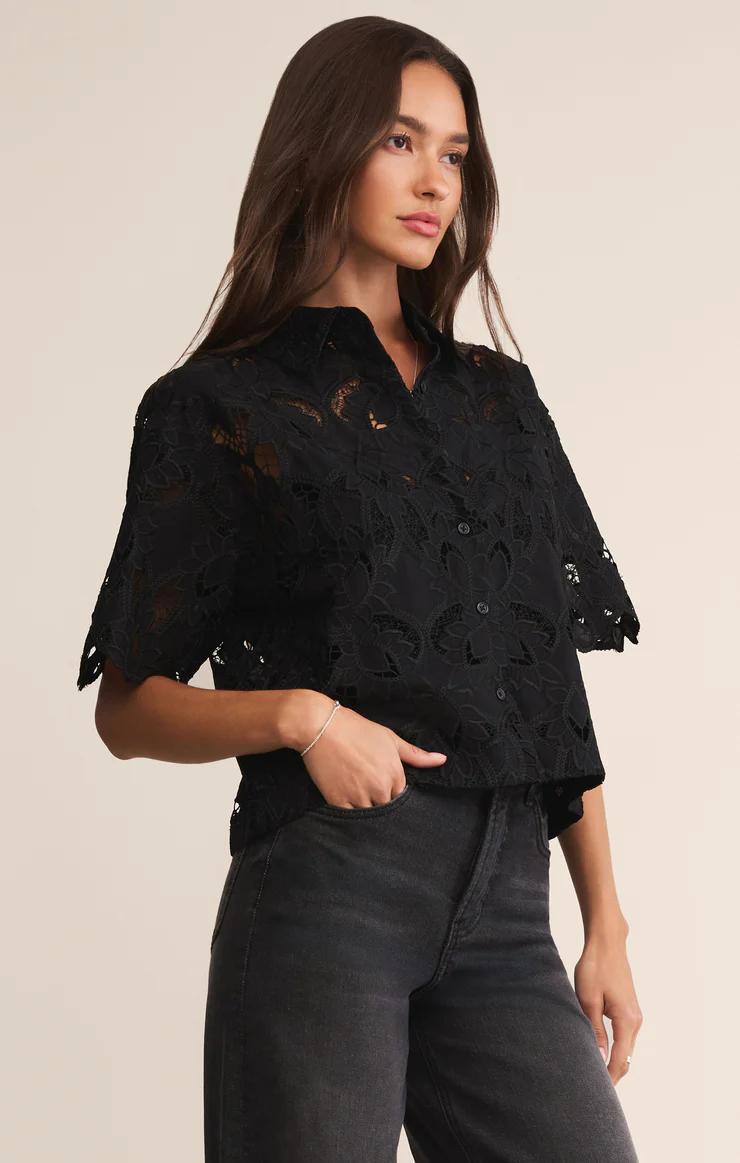 MIDNIGHT EMBROIDERED TOP