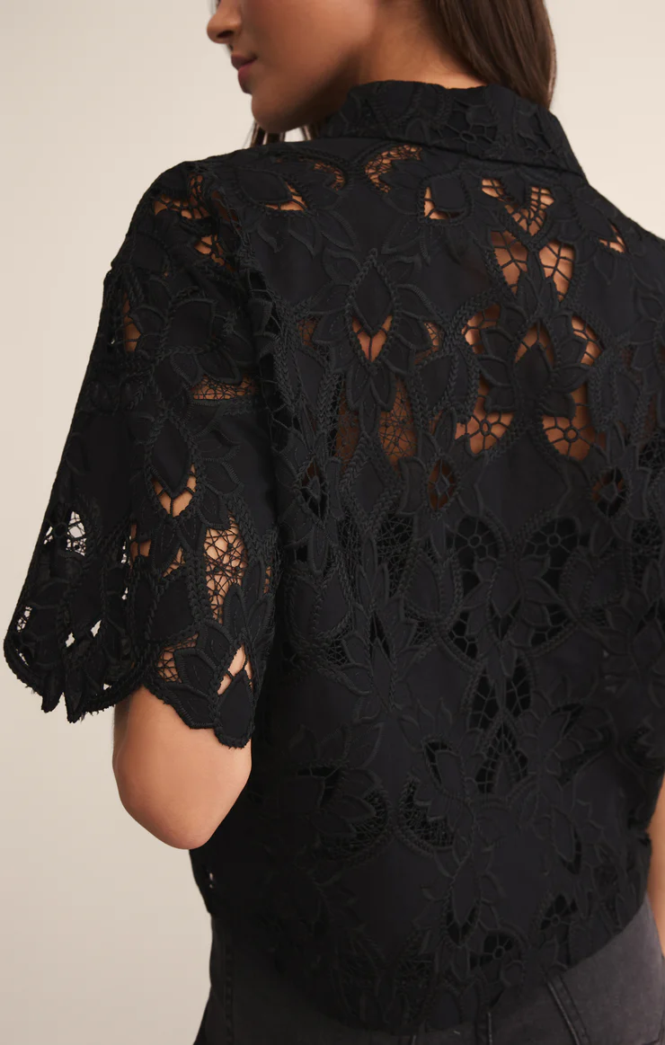 MIDNIGHT EMBROIDERED TOP