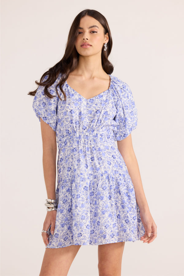 EVELYN PUFF SLEEVE MINI DRESS