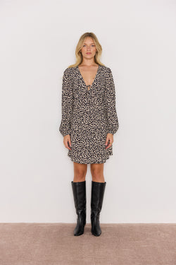 ELKA LONG SLEEVE MINI DRESS