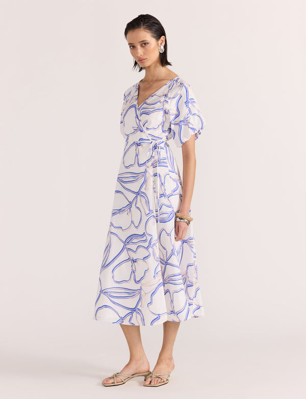 SORAYA WRAP MIDI DRESS