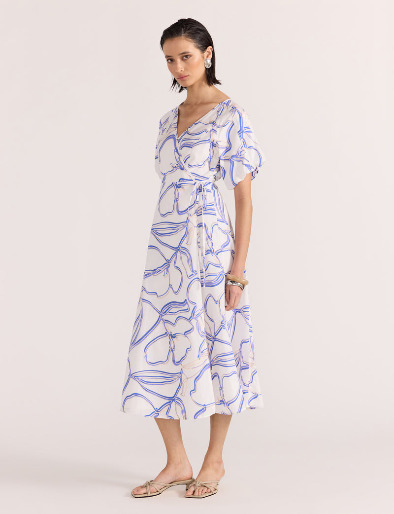 SORAYA WRAP MIDI DRESS