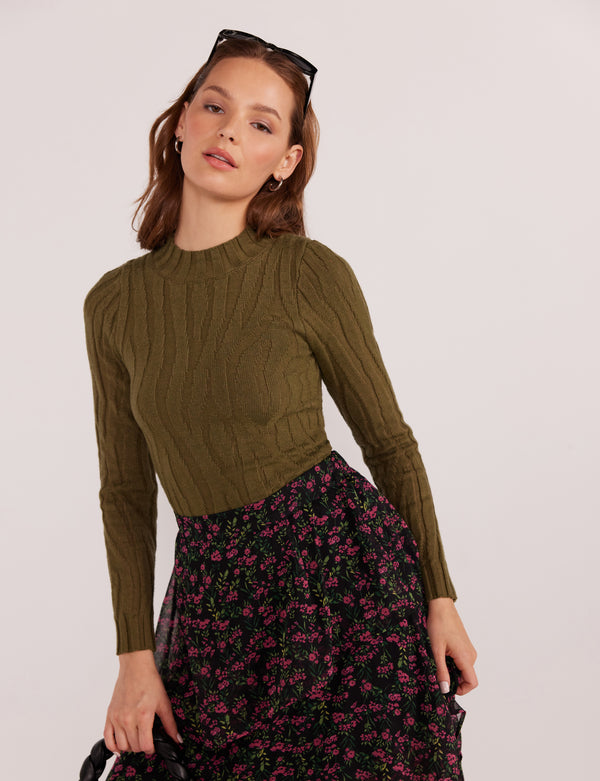 ELARA JACQUARD KNIT TOP