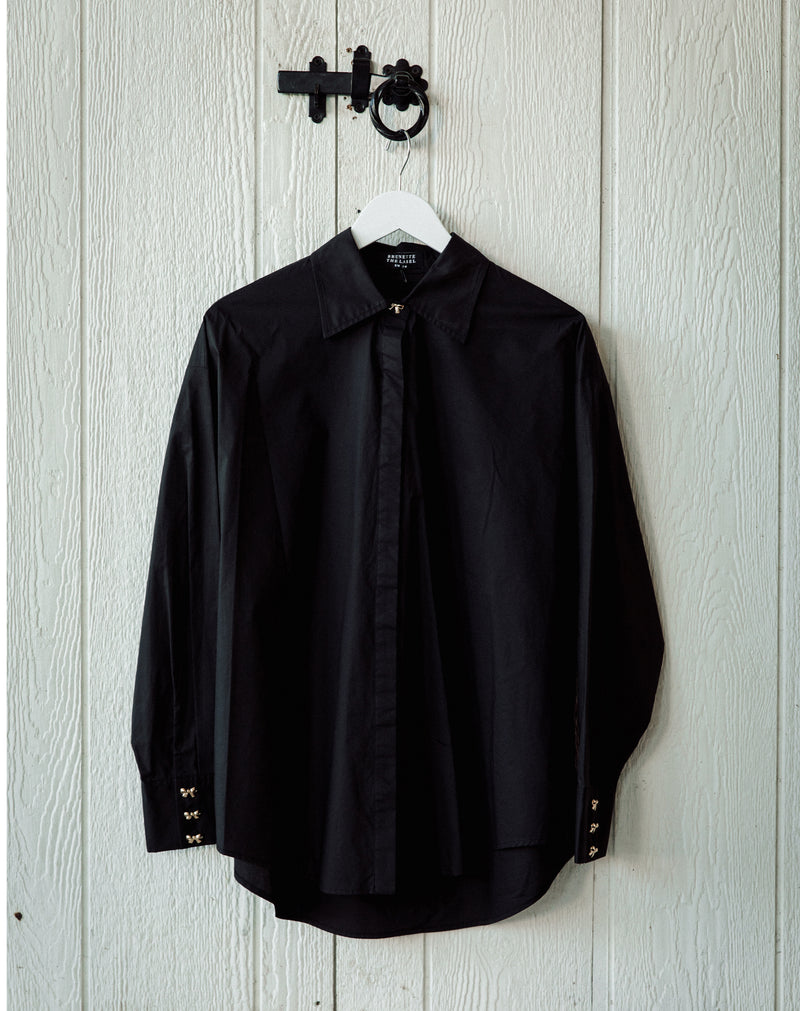 BOW POPLIN SHIRT